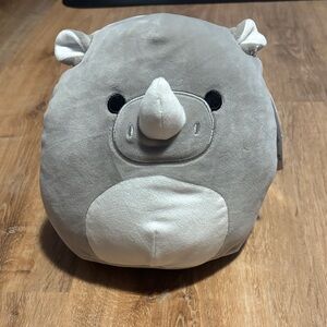 Squishmallows Gray and White Rhino Plush